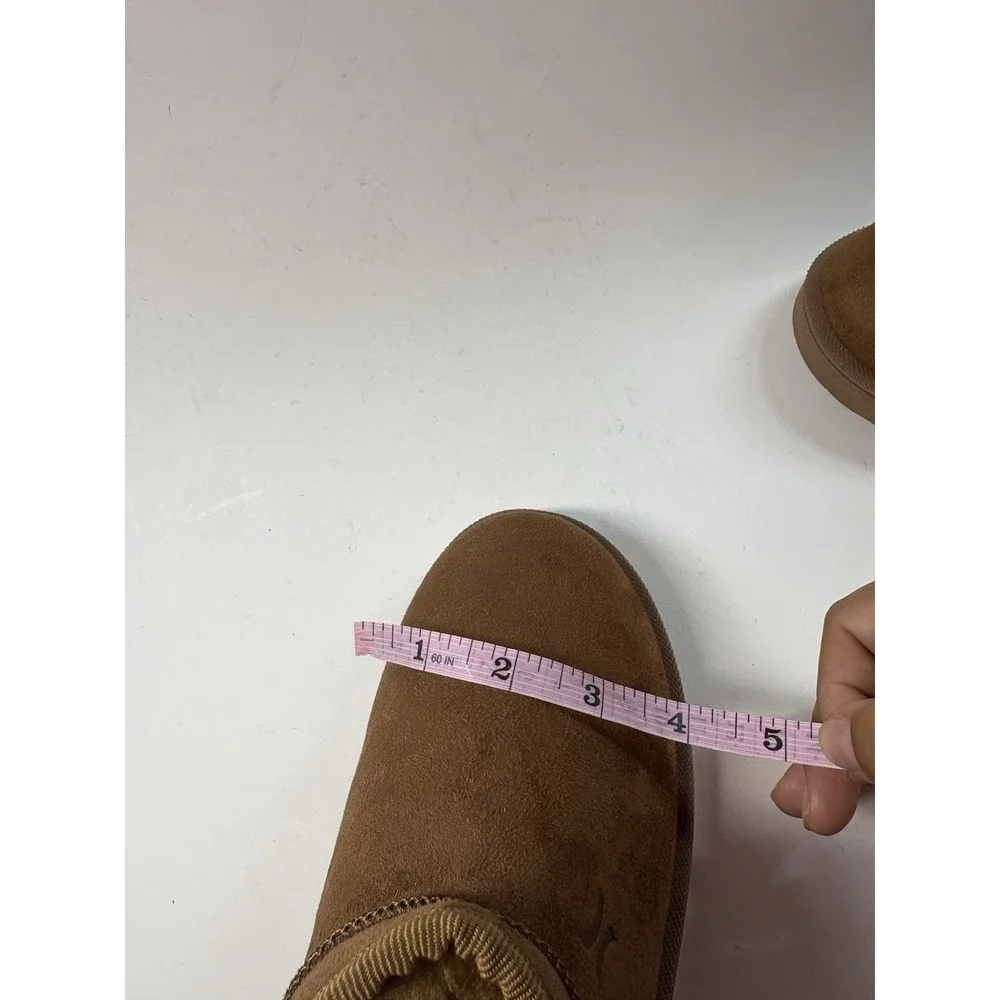 Hurley Mako Mini Boots Youth Size 4 Chestnut Faux Suede Fleece Lining Casual